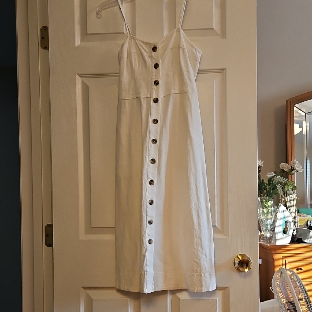 Universal Thread Cream Button-Front Midi Dress - image 1